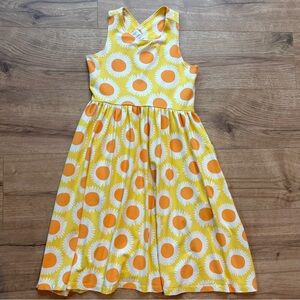 Hanna Andersson Crossback Skater Dress Sunflower Yellow Sleeveless Girl Size 12